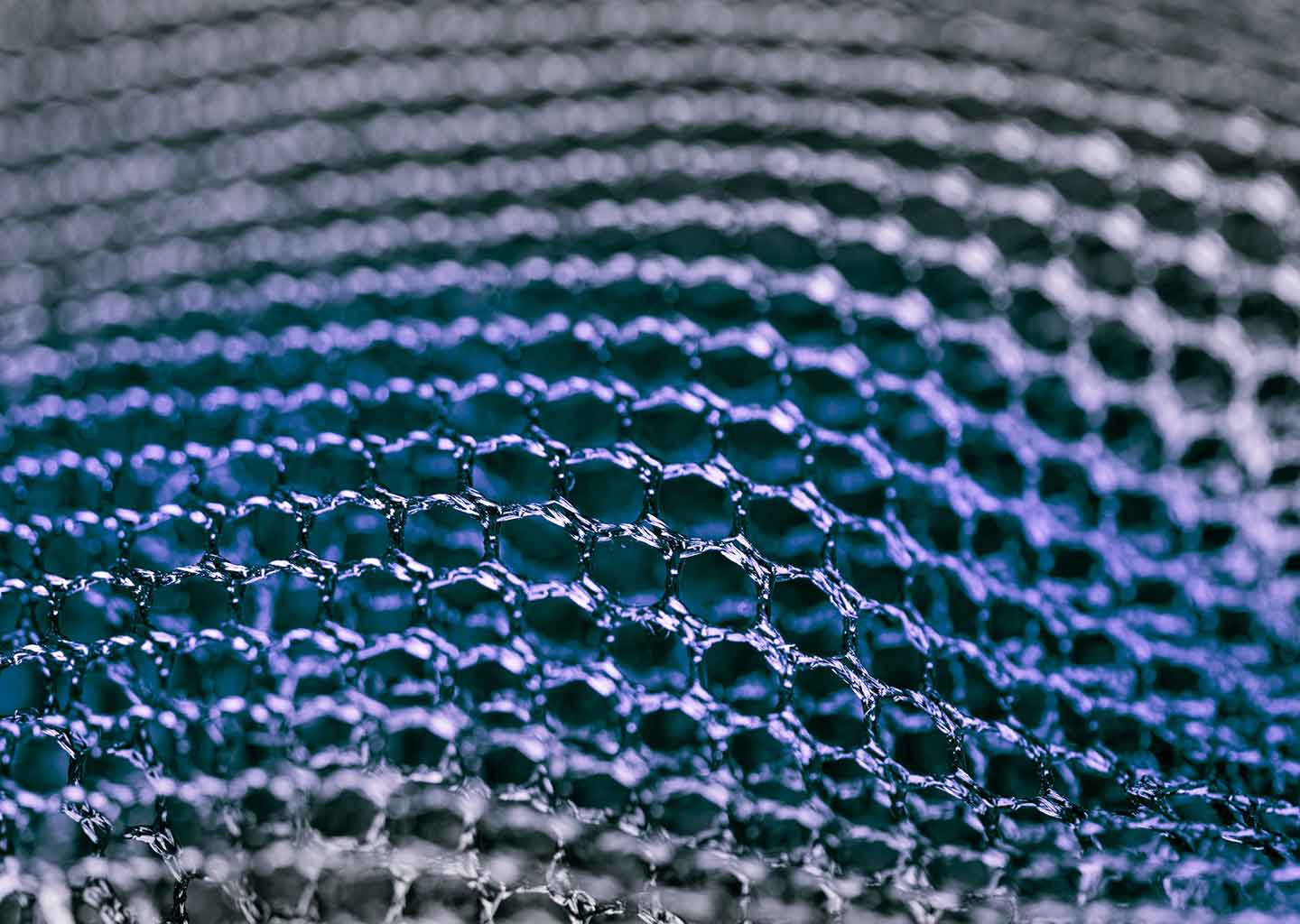 Blaue abstrakte Technische Textilie aus Mesh.